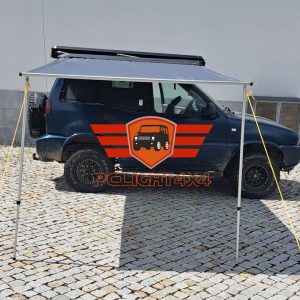 Toldo lateral 2,00×2,50m de abertura cor cinza +fita led