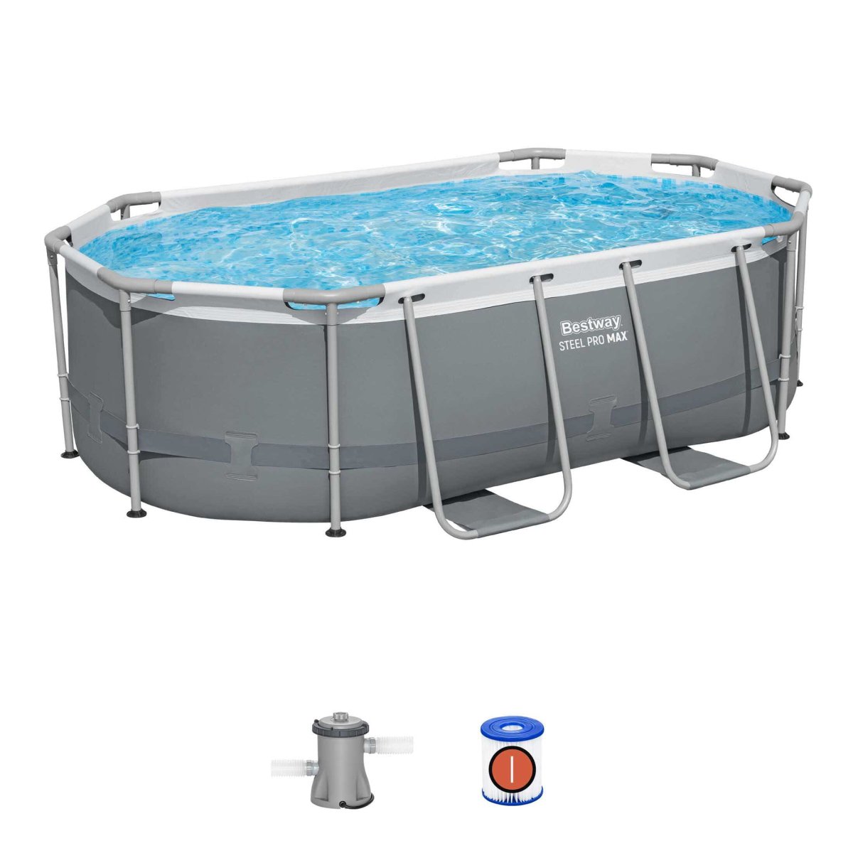Piscina desmontável oval Bestway Steel Pro MAX 3,05m x 2,00m x 84cm