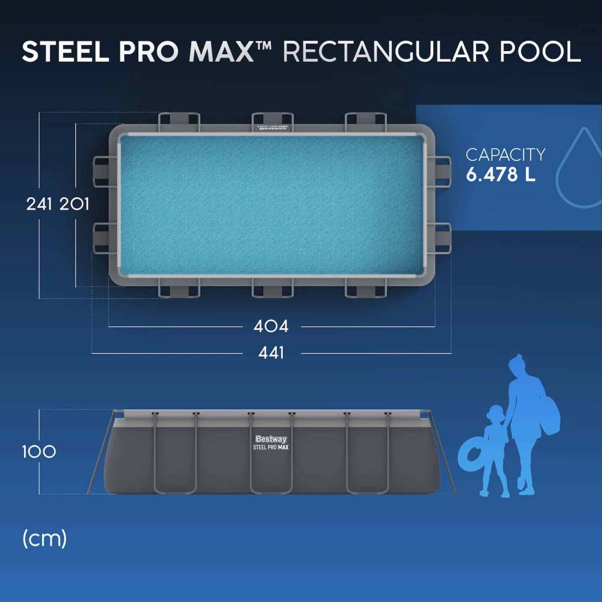 Piscina desmontável retangular DEPURADORA AREIA Steel Pro MAX 4,04 m x 2,01 m x 1 m - Image 4