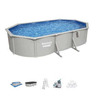 Piscina desmontável oval de aço Hydrium 6,10 m x 3,66 m x 1,22 m
