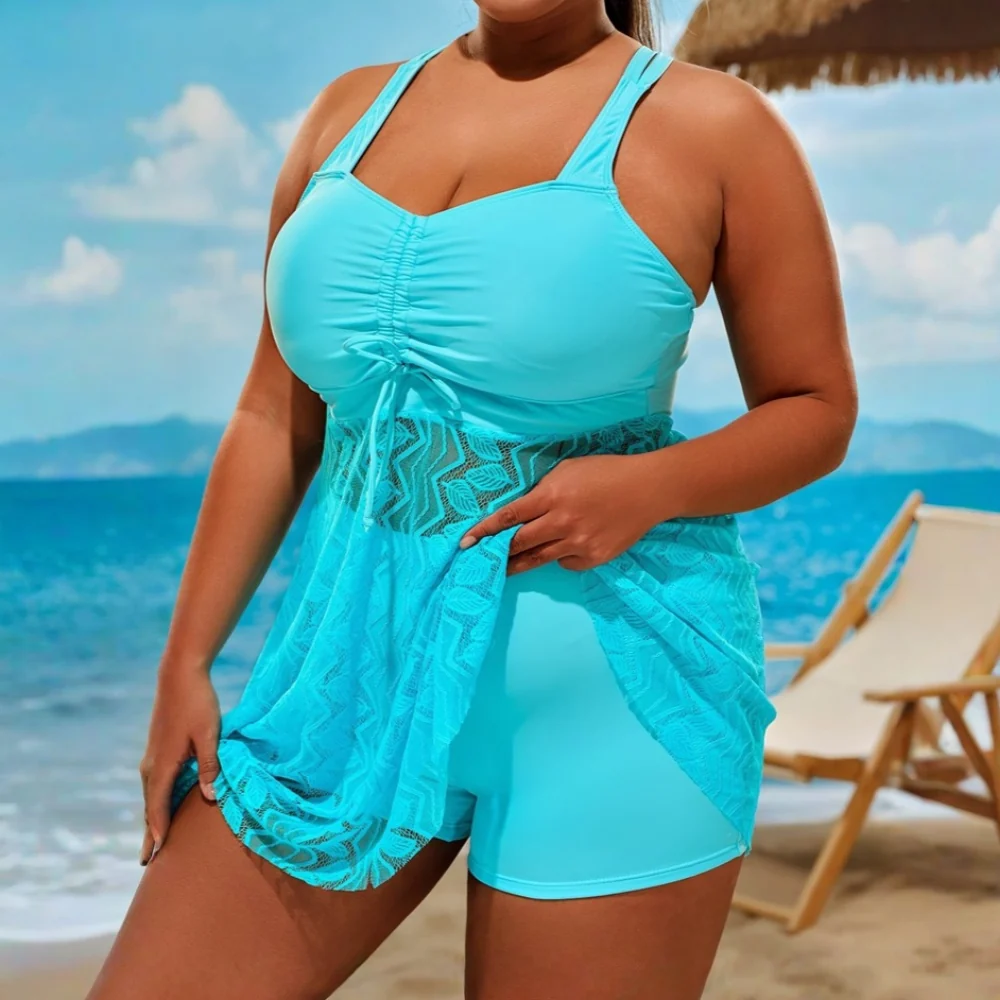 Badpak Dames Tankini Tweedelig Zwemkleding Strand V Hals - Image 4