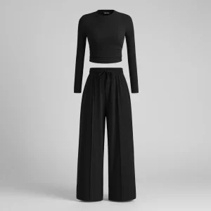 Tweedelige Set Vrouwen Comfortabele Loungewear Ruime Pantalon