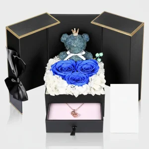 Bewaarde Rose Gift Box Handgemaakte Beer I Love You ketting