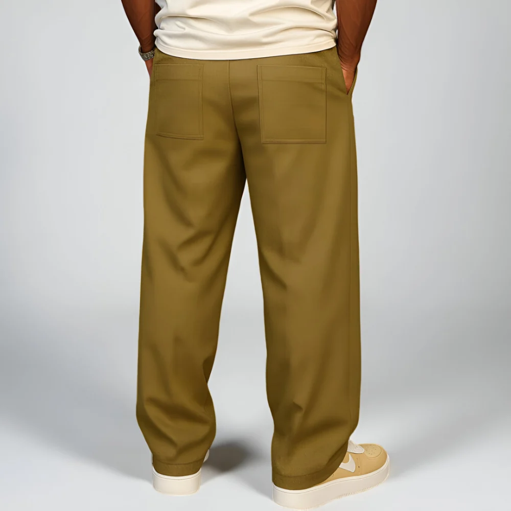 Broek Heren Trekkoord Taille Wijde Pijpen Dagelijks Gebruik - Image 6