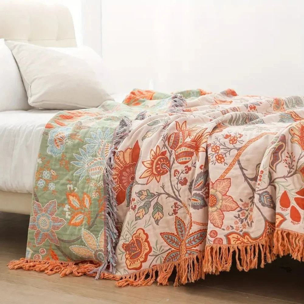 Coperta Letto Boho Floreale Arredo Divano Plaid Decorativo - Image 3