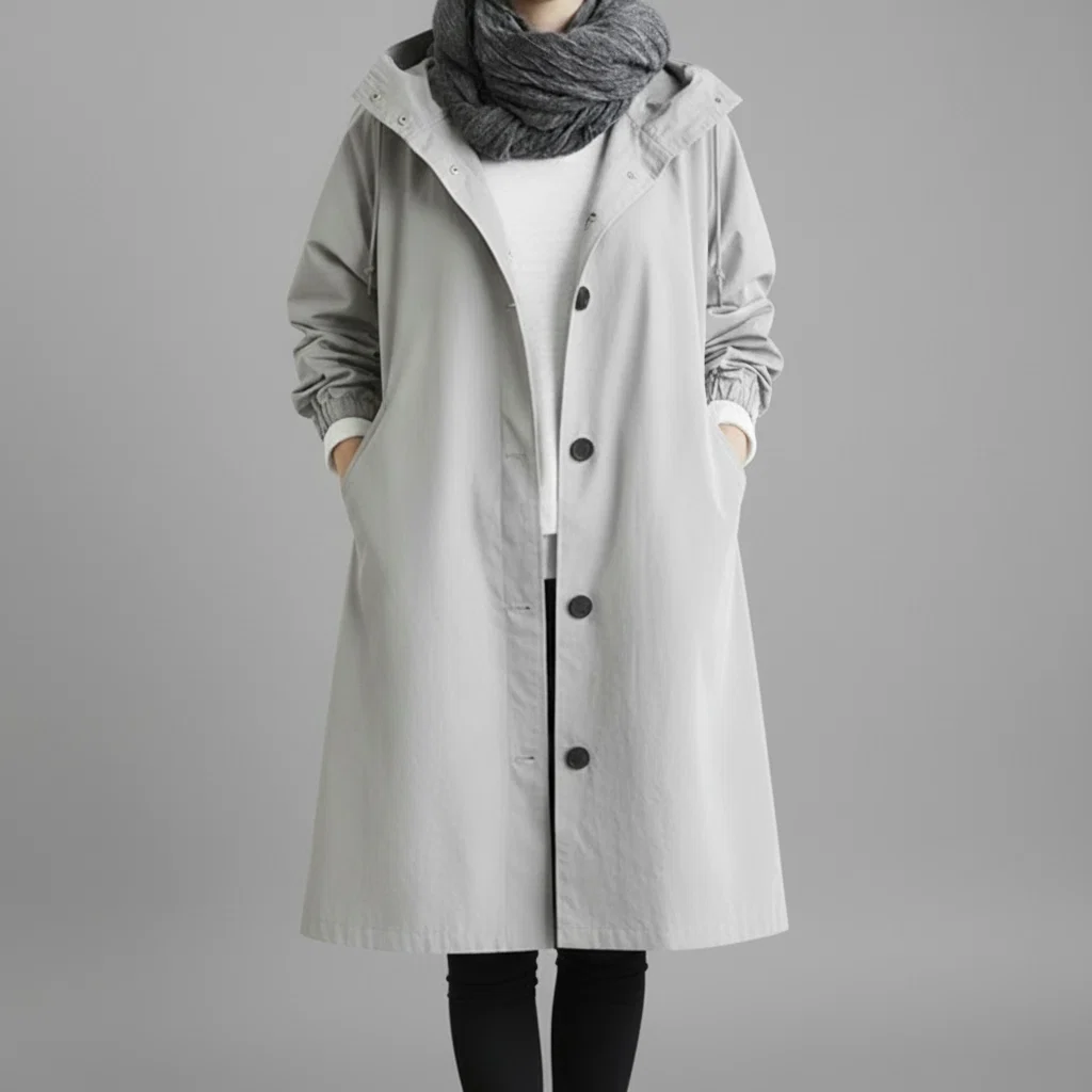Dames Trenchcoat Waterdicht Lange Jas Capuchon Herfst Winter - Image 6