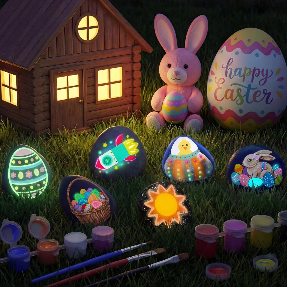 Knutselspeelgoed Rock Painting Kit Glow Verf Creatief Knutselset - Image 3