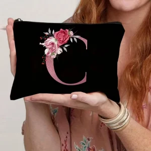 Moederdag Cadeau Make Up Tas Bloem Letter Print Rits