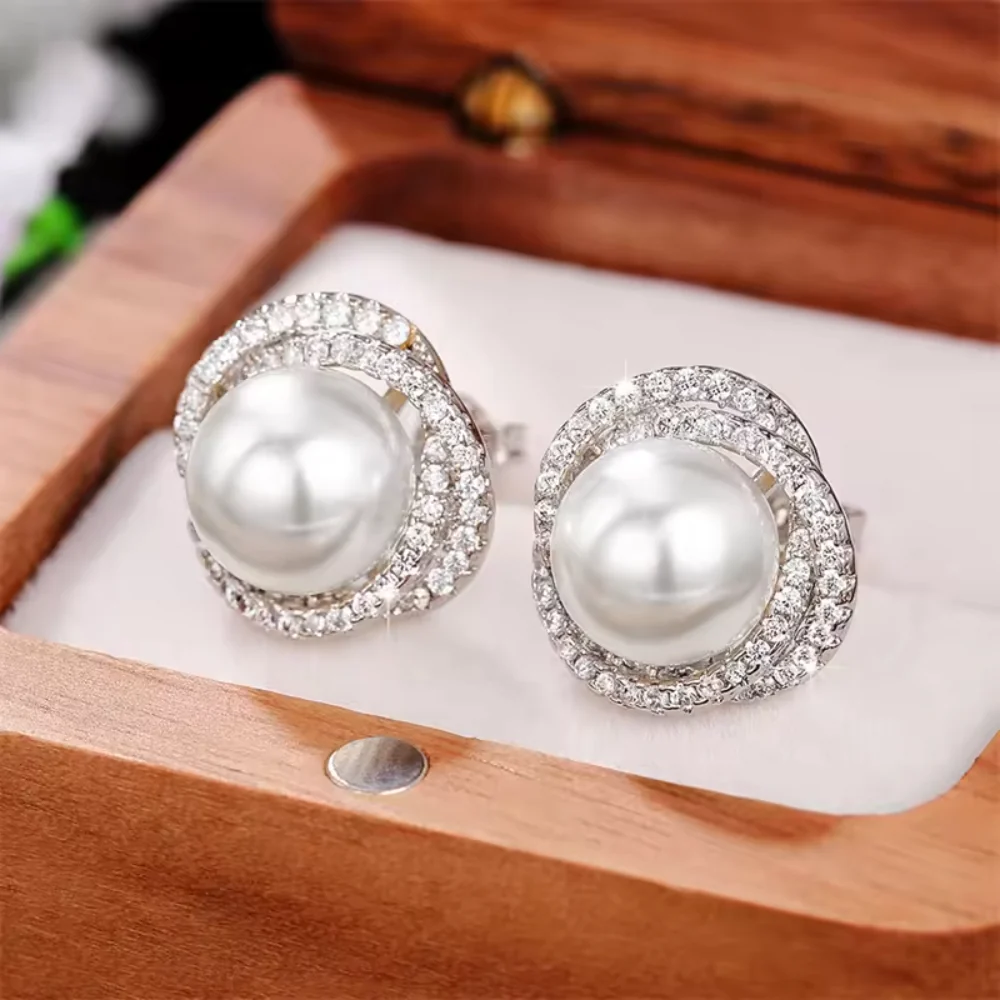 Moederdag Cadeau Oorbellen Dames Parel Stud Elegant Klassiek