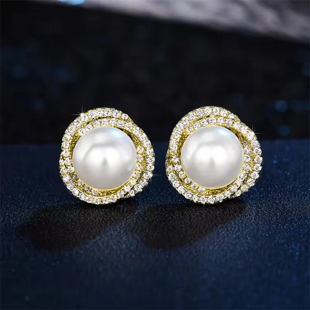 Moederdag Cadeau Oorbellen Dames Parel Stud Elegant Klassiek - Image 3