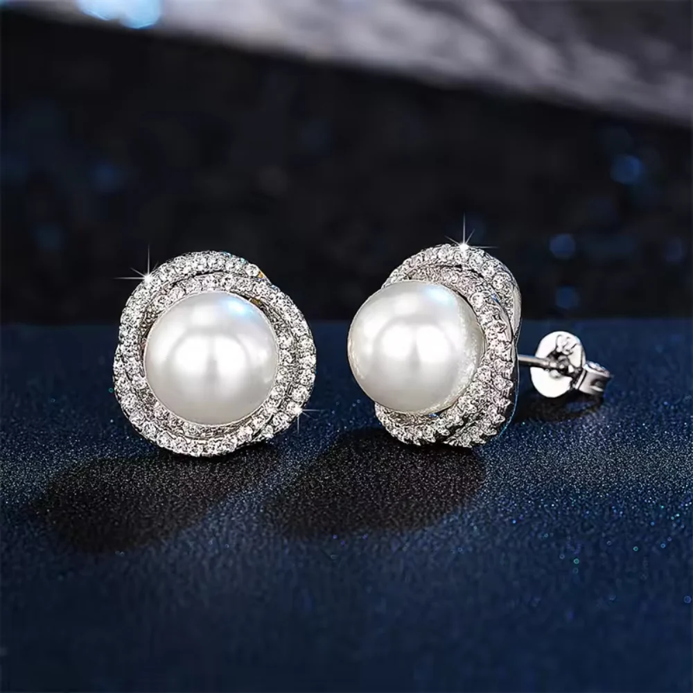 Moederdag Cadeau Oorbellen Dames Parel Stud Elegant Klassiek - Image 8