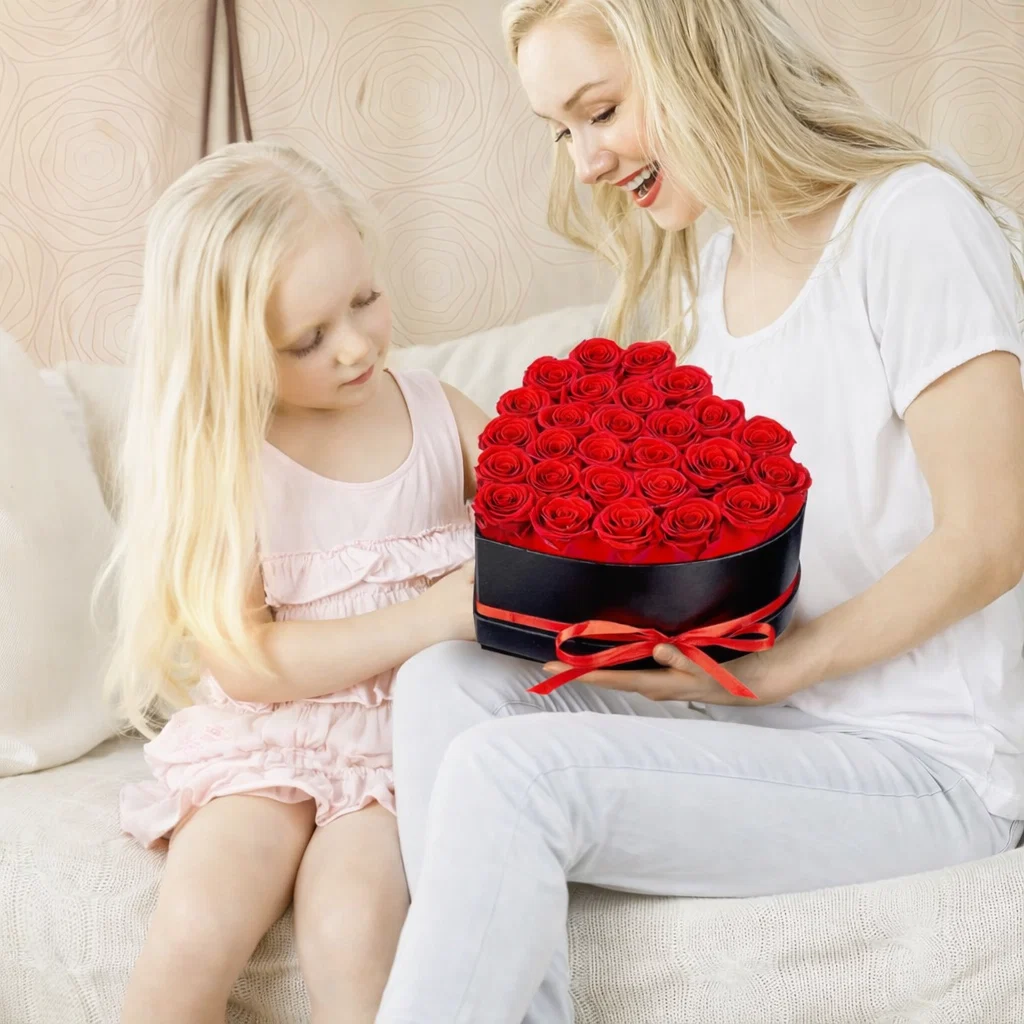 Moederdag Cadeau Rozen Box Hart Bloemen Geschenk Tafel Decoratie - Image 6