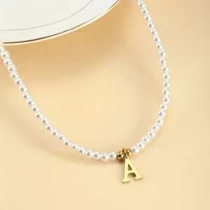 Moederdag Cadeau Ketting Dames Verstelbaar Initial Hanger Parel