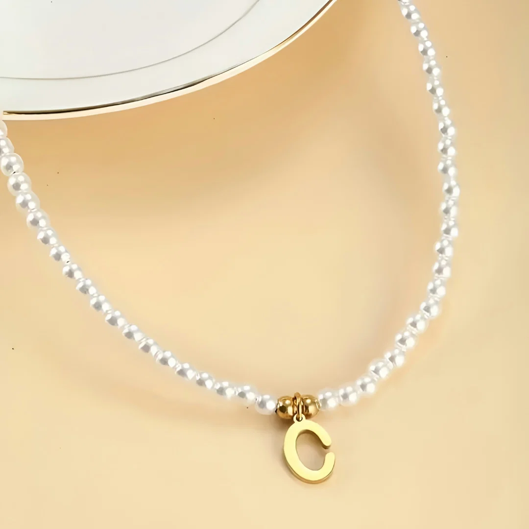 Moederdag Cadeau Ketting Dames Verstelbaar Initial Hanger Parel - Image 4
