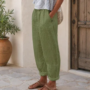 Pantaloni Donna Casual Larga Vestibilità Comoda Quotidiana
