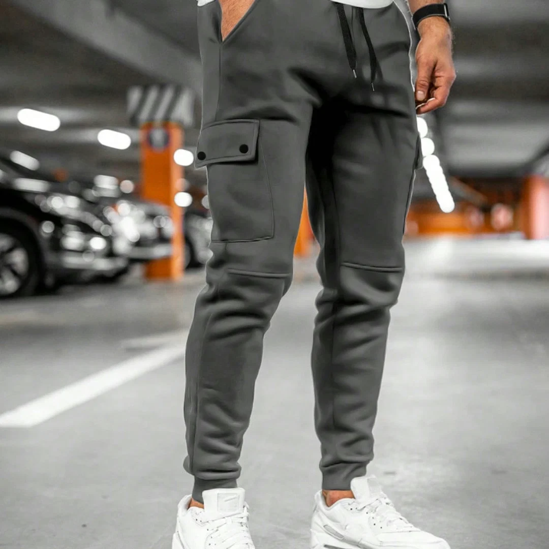 Uomo Pantaloni Jogger Slim Fit Sportivi Casual Elastico - Image 8
