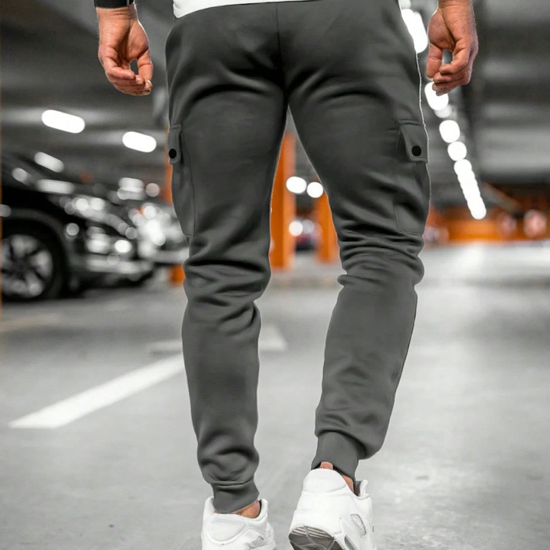 Uomo Pantaloni Jogger Slim Fit Sportivi Casual Elastico - Image 9