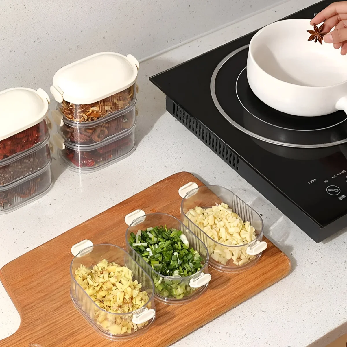 Opbergdoos Keuken Stapelbaar Kruiden Organizer Voorraad Bakjes - Image 8