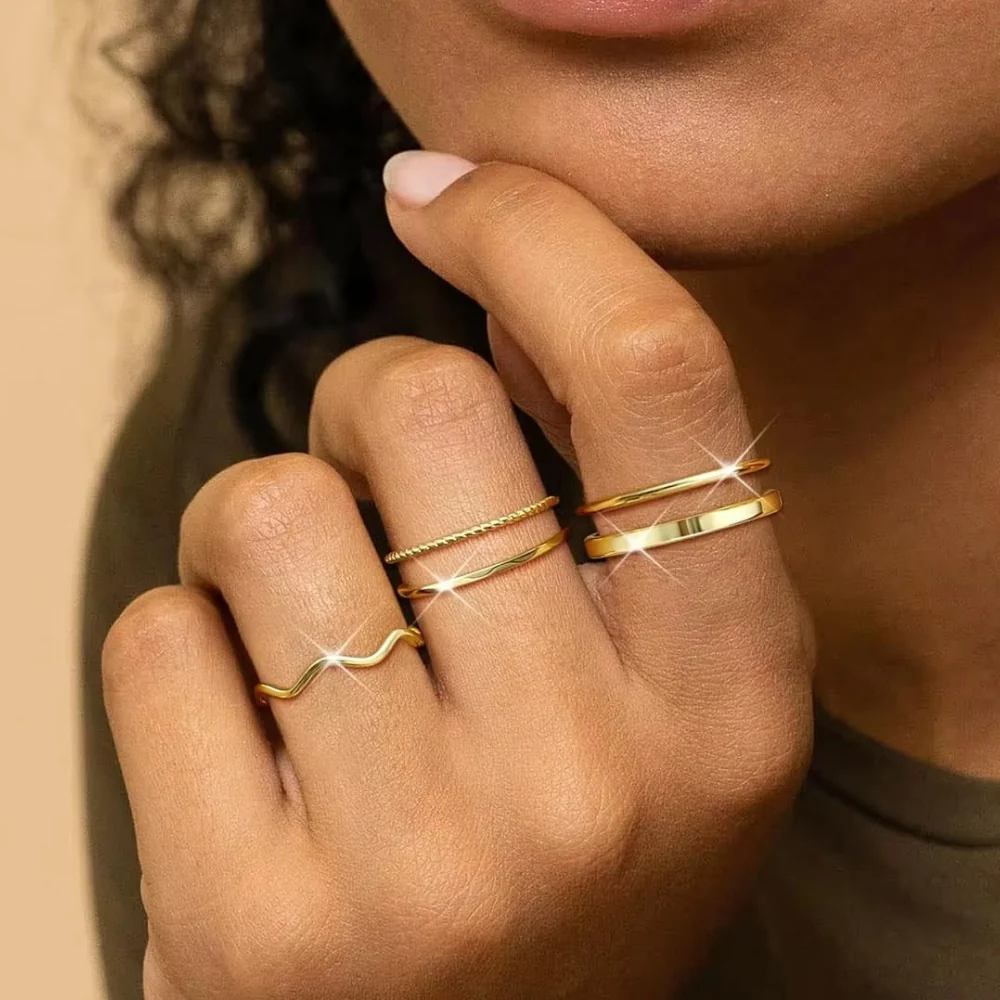 Moederdag Cadeau Ringen Dames Stapelbaar Verstelbaar Set - Image 2