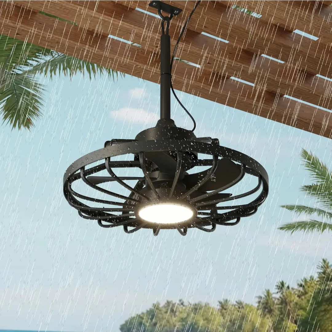Ventilatore Soffitto Esterno Luce LED Telecomando Impermeabile - Image 2