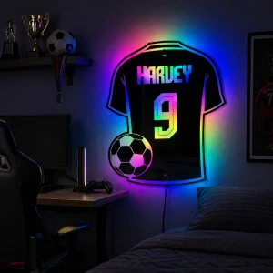 Voetbalshirt WK Spiegel Naam LED Gepersonaliseerd Cadeau