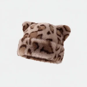 Wintermuts Dames Pluche Luipaardprint Vintage Stijl