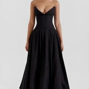 Abito Midi Donna Corpetto Scolpito