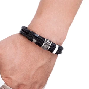 Bracciale Uomo Intrecciato Chiusura Magnetica