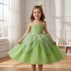 Costume Halloween Abito Fata Gonna Tulle Ali