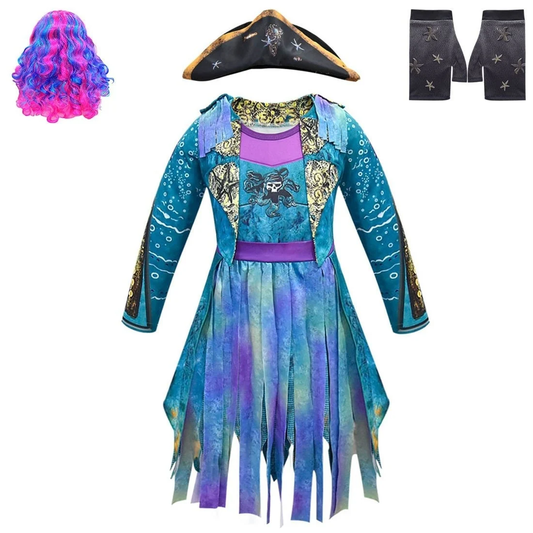 Costumi Halloween Pirata Bambina Vestito Carnevale