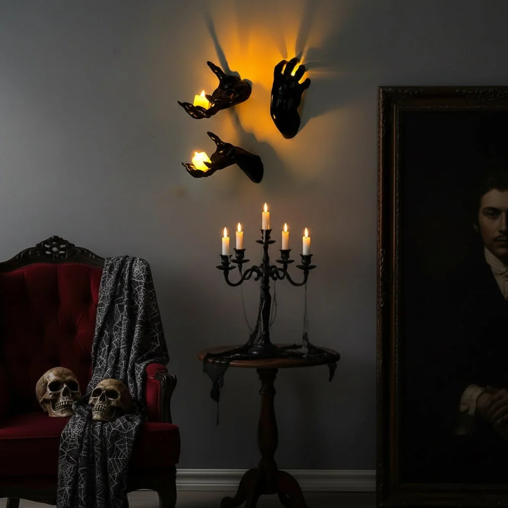 Decorazione Halloween Set Mani Arredo Spettrale