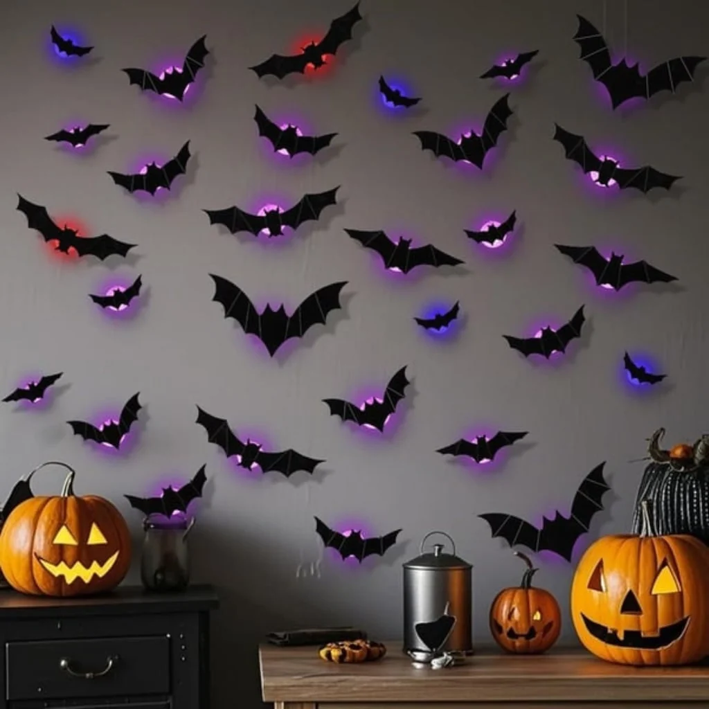 Decorazione Halloween Set Pipistrelli Parete Festivo - Image 3