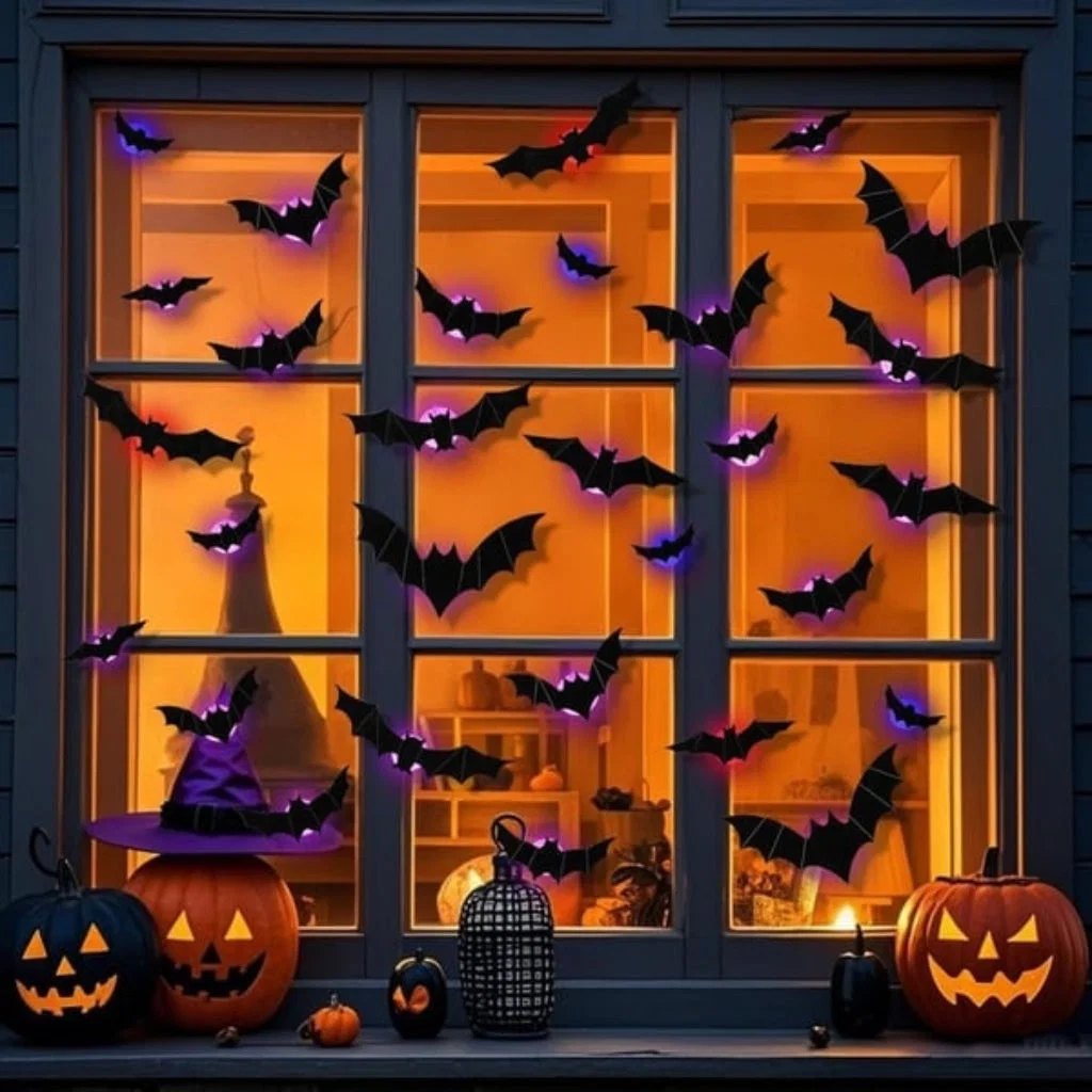 Decorazione Halloween Set Pipistrelli Parete Festivo - Image 6