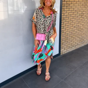 Donna Abito Estivo Leopardato Midi | Abito da spiaggia
