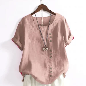 Donna Camicia Manica Corta Bottoni | Blusa Casual Donna