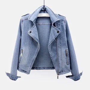Donna Giacca Jeans Corta Zip | Giacca Denim