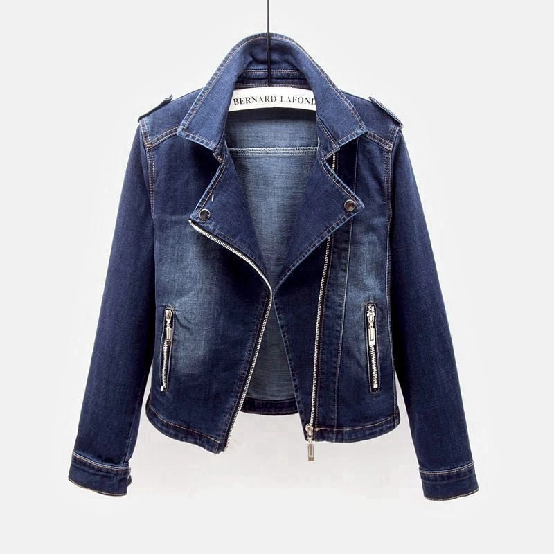Donna Giacca Jeans Corta Zip | Giacca Denim - Image 5