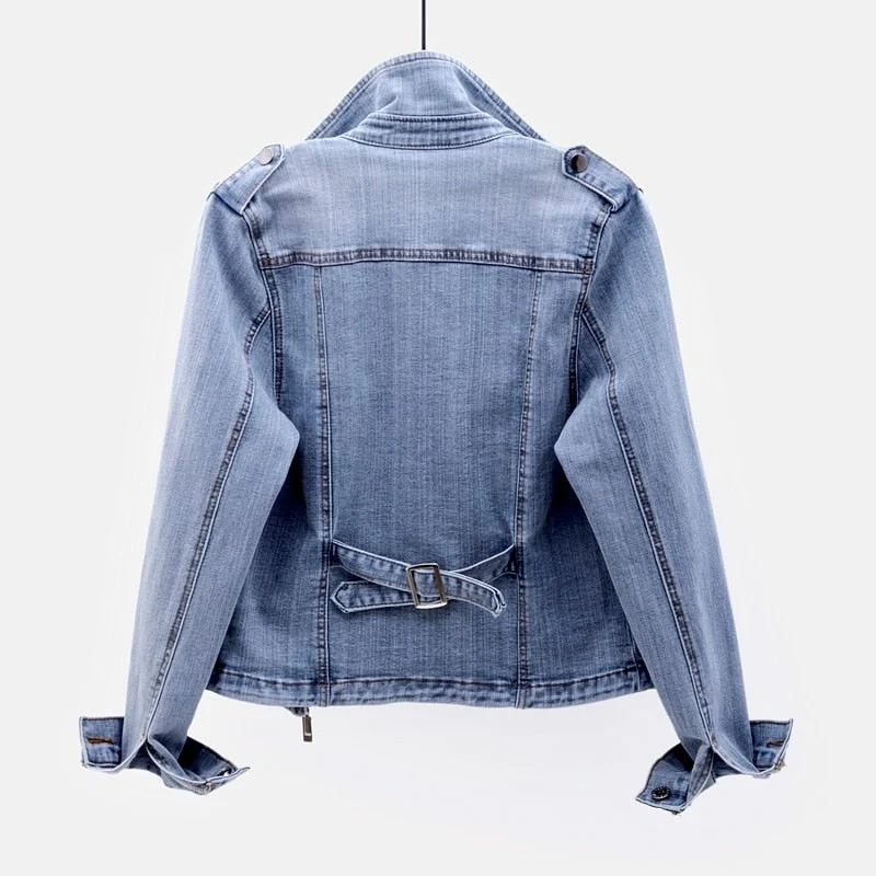 Donna Giacca Jeans Corta Zip | Giacca Denim - Image 3
