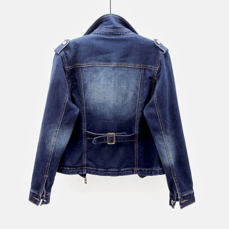Donna Giacca Jeans Corta Zip | Giacca Denim - Image 6