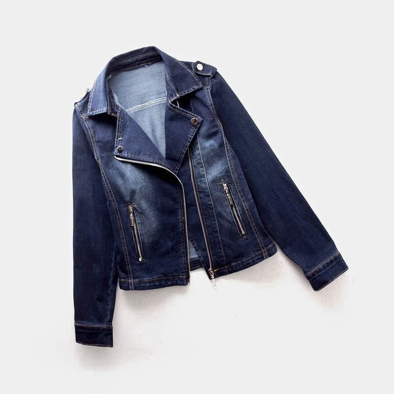 Donna Giacca Jeans Corta Zip | Giacca Denim - Image 7
