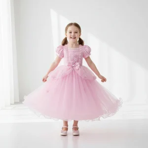 Halloween Costume Bambina Tulle Fiocco Abito Elegante
