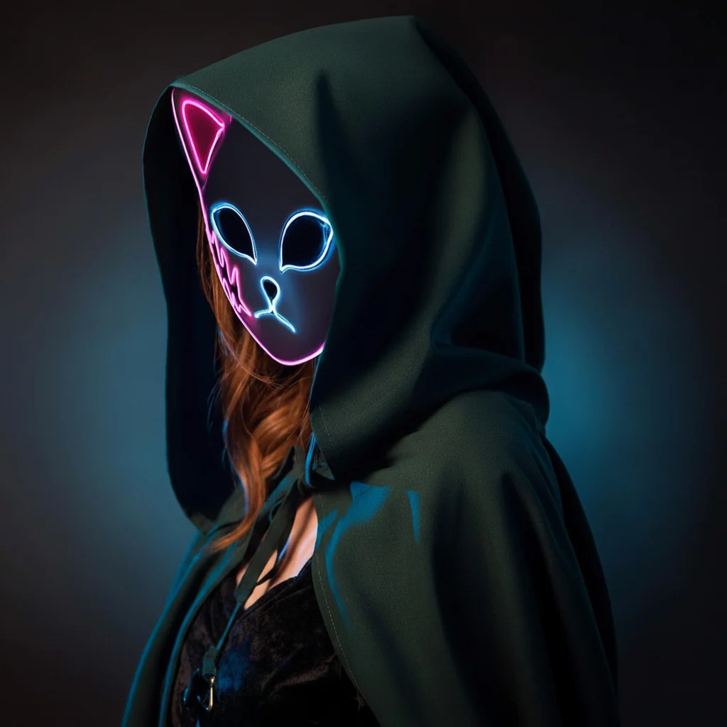 Maschera Di Halloween Gatto LED Luminoso - Image 4