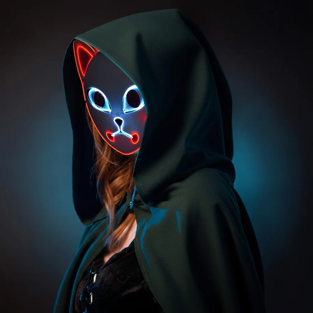 Maschera Di Halloween Gatto LED Luminoso - Image 2